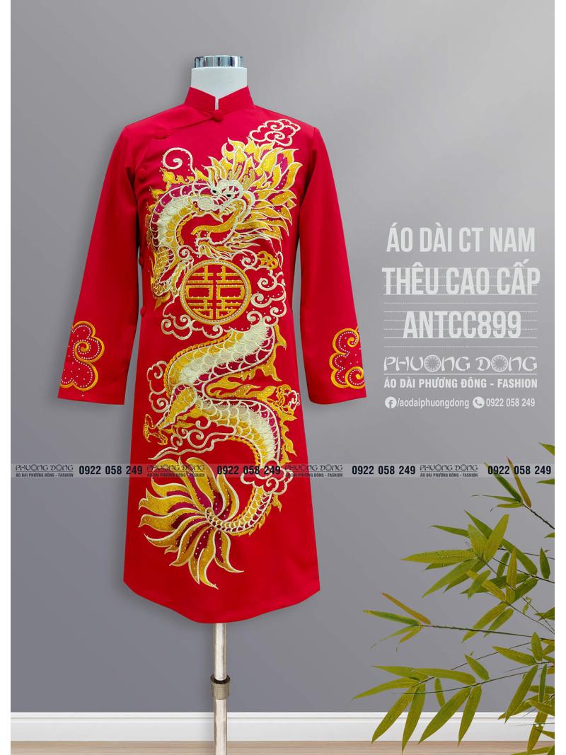 Áo Dài Cách Tân Nam Thêu Cao Cấp ANTCC899